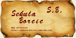 Sekula Borčić vizit kartica